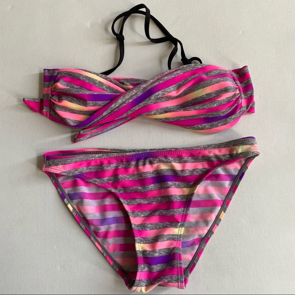 SUN PROJECT Kids Pink Stripes Bikini size 12 - Picture 6 of 7